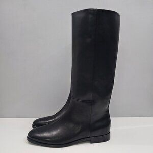 Vince Martell Knee High Boot Womens 9 Black Leather Tall Riding Minimalist NEW